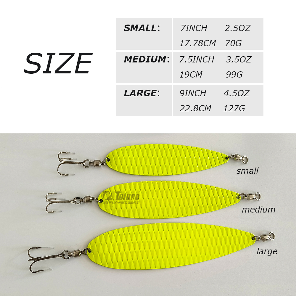 Hot Sale 2.5oz 3.5oz 4.5oz Artificial Hard Bait Fishing Baits Heavy Metal Flutter Spoon Lure – Metal Lure – view 2