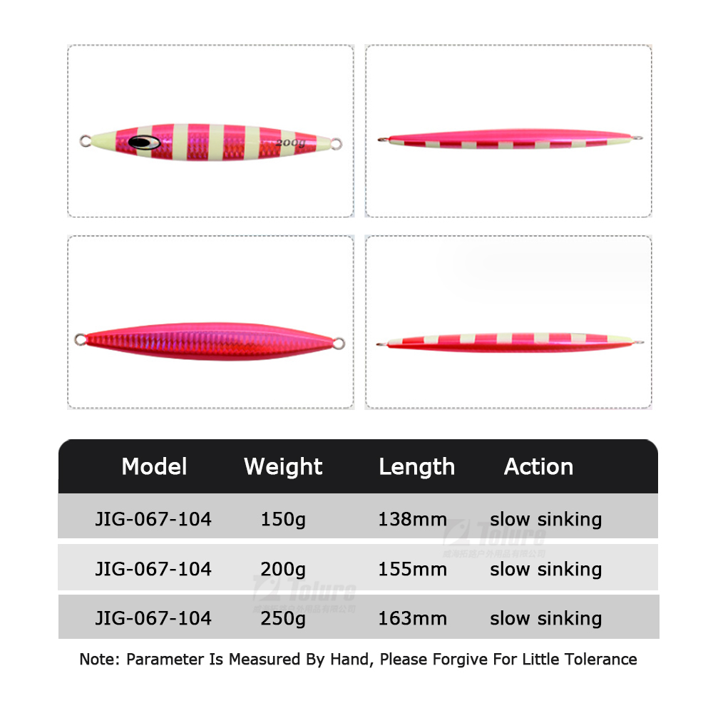 Hot Sale New Design 150g 200g 250g Luminous Bright Colors Metal Fishing Jig Lead Slow Pitch Jigging Lure Deep Sea – Metal Lure – view 2
