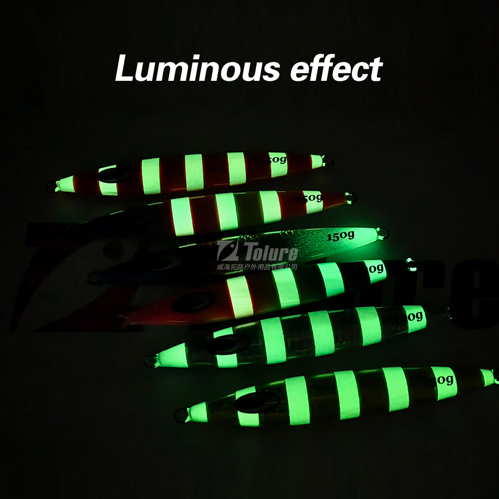 Hot Sale New Design 150g 200g 250g Luminous Bright Colors Metal Fishing Jig Lead Slow Pitch Jigging Lure Deep Sea – Metal Lure – view 4