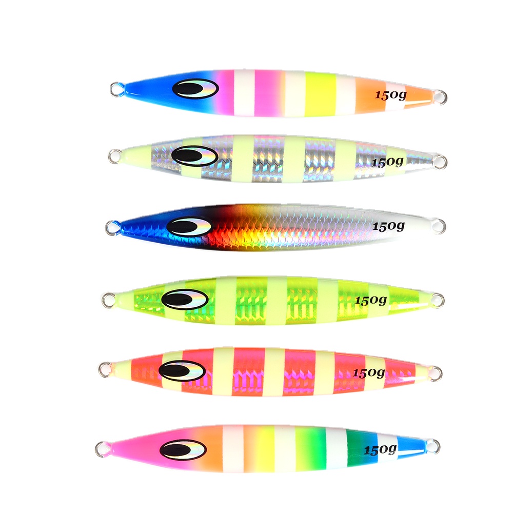 Hot Sale New Design 150g 200g 250g Luminous Bright Colors Metal Fishing Jig Lead Slow Pitch Jigging Lure Deep Sea – Metal Lure – view 1