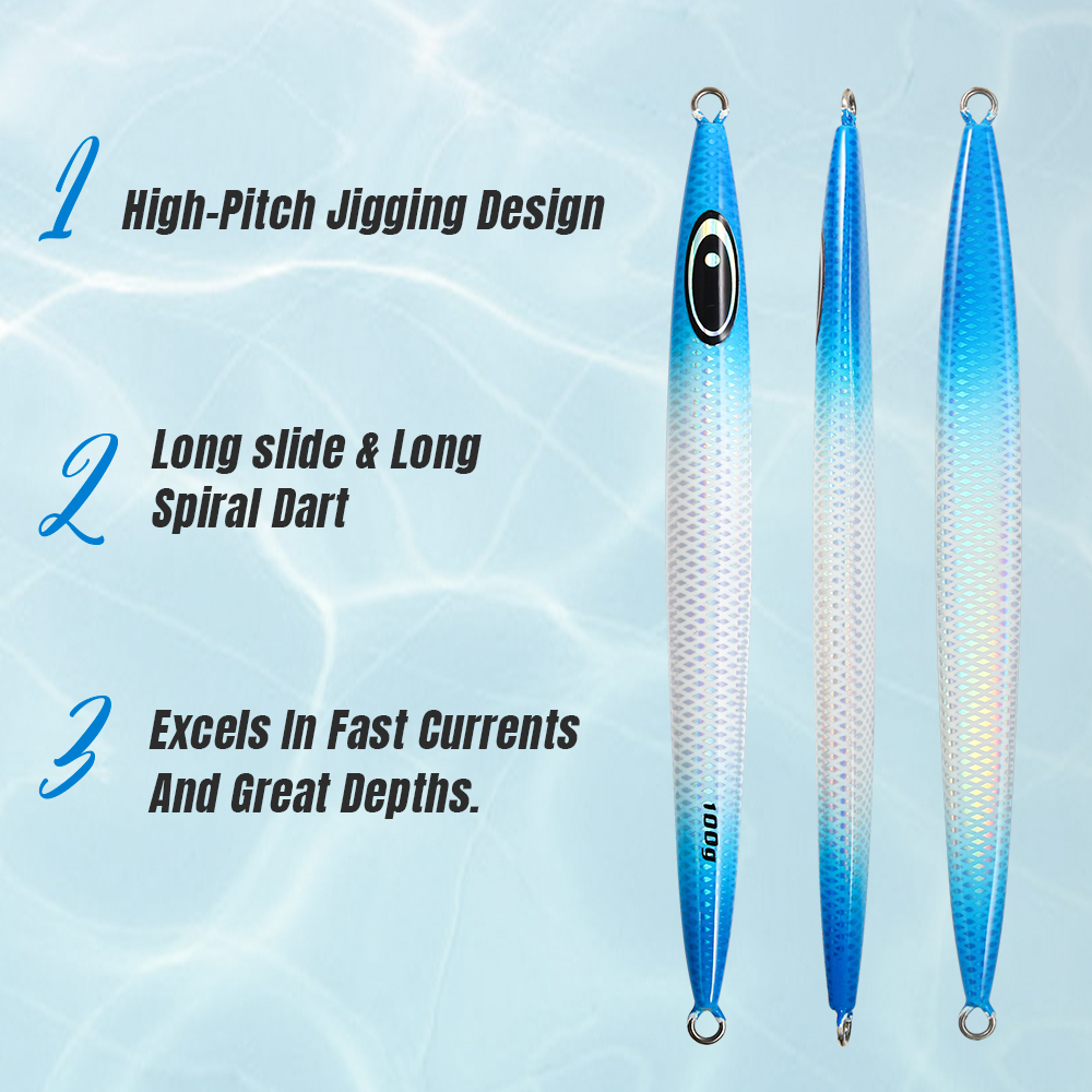 Cheery 100g-400g Saltwater Jig Fishing Lures Fast Sinking Casting Jigging Bait Lead Material Artificial Bait for Sea Fishing – Metal Lure – view 4