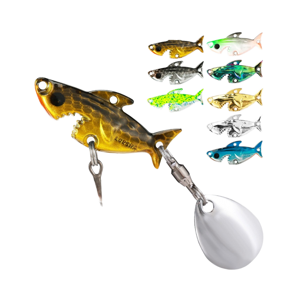 Cheery Skimming Shark Whirlwind Bait Bionic Bass Lures Big-Mouth Iron Plate Far-Cast Sequin Vib Metal False Bait for Bottom – Metal Lure – view 2