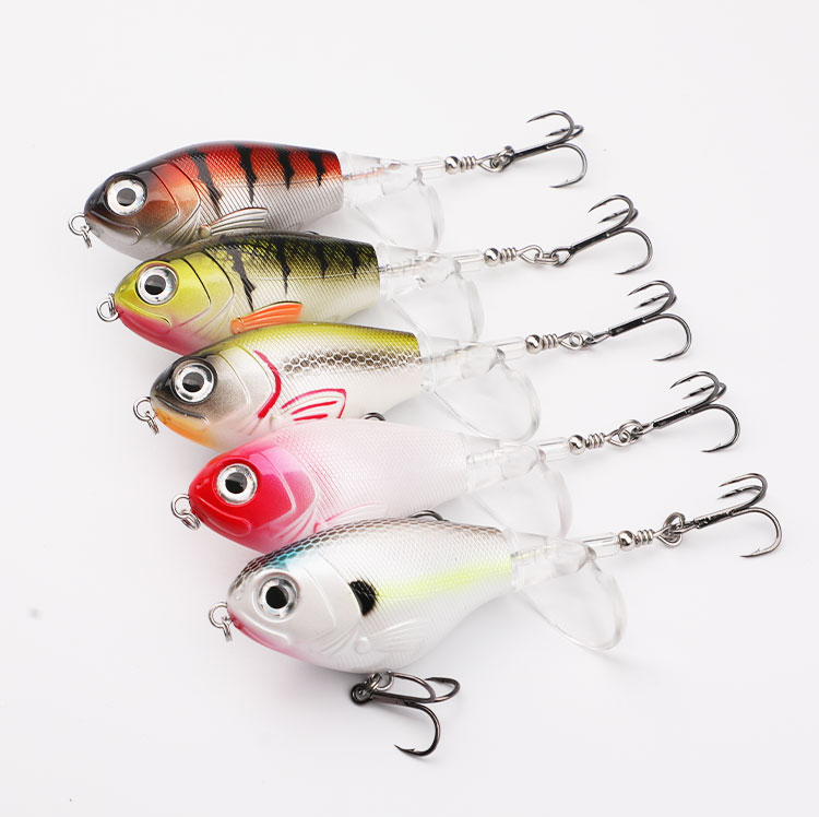 Cheery 17g Topwater Fishing Lure Floating Rotating Tail Plopping Minnow Surface Crankbait for Saltwater Fish Attracts Bass Trout – Other Hard Lure – view 1