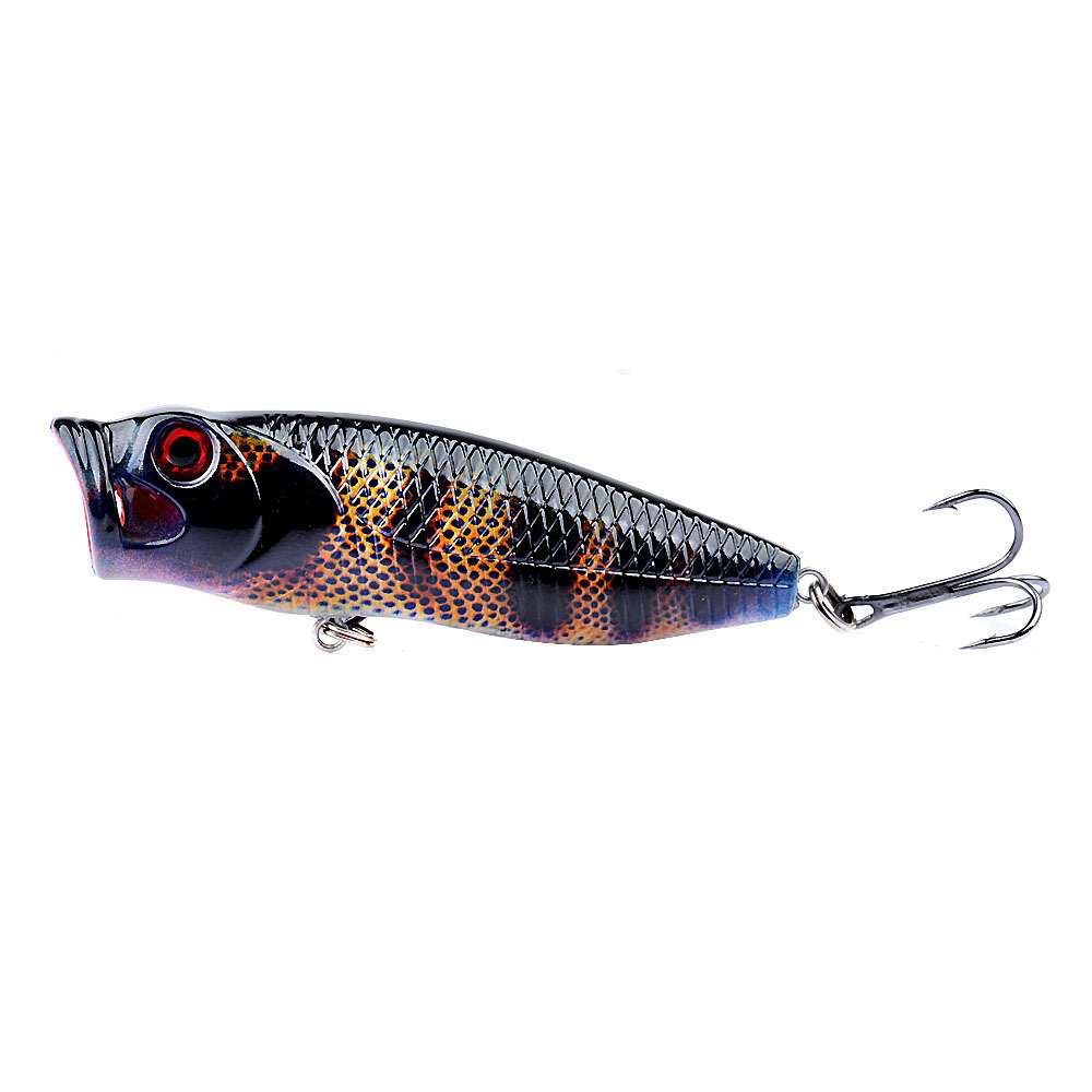 Cheery 80mm 14g Treble Hook Lifelike 3D Printed Color Hard ABS Bait with Topwater Popper Lure Artificial Fishing Popper Bait – Popper – view 4