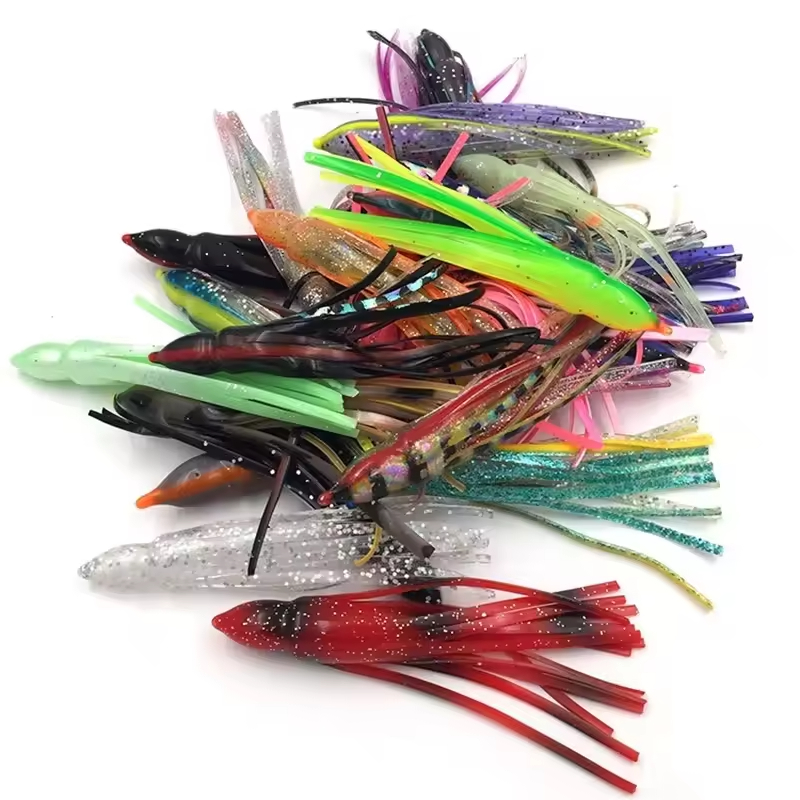 Cheery PVC Saltwater Fishing Trolling Skirts Lure 2.5in to 16in Octopus Squid Marlin Teaser Tuna Printed Different Sizes Lure – Octopus Skirt – view 5