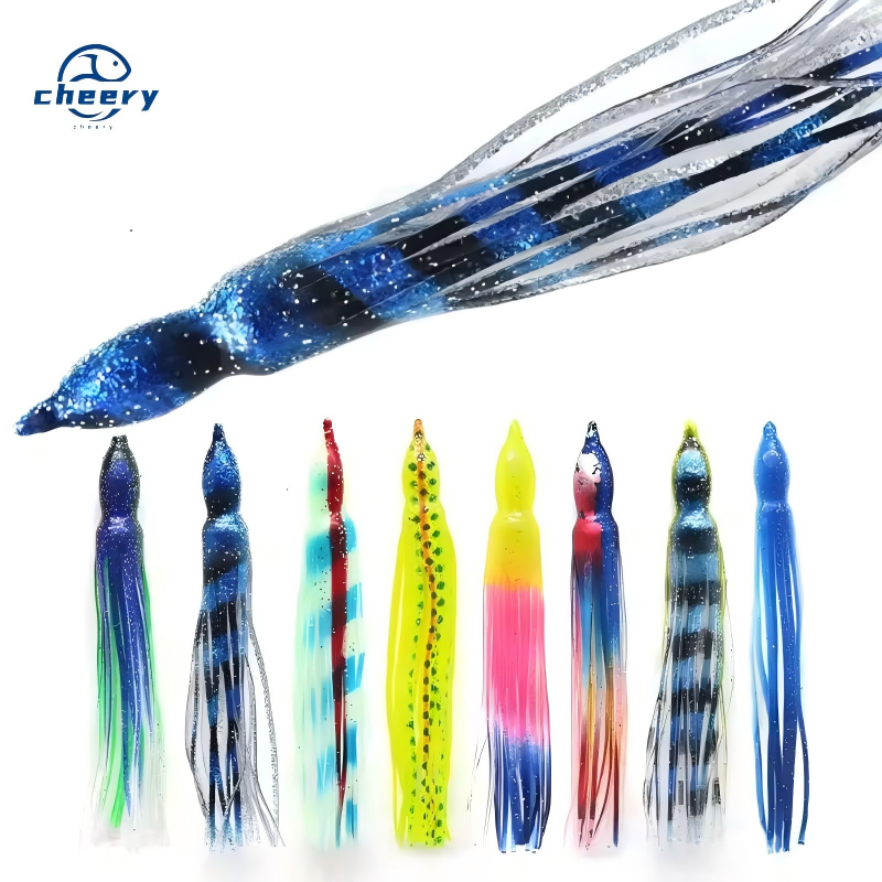 Cheery PVC Saltwater Fishing Trolling Skirts Lure 2.5in to 16in Octopus Squid Marlin Teaser Tuna Printed Different Sizes Lure – Octopus Skirt – view 1
