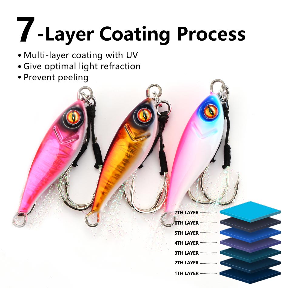 Cheery 5g-100g Trolling Hard Bait Bass Fishing Boat Tackle Saltwater Trout Jigging Lure Jigs for Pike Metal Cast Jig Set Spoon – Metal Lure – view 4