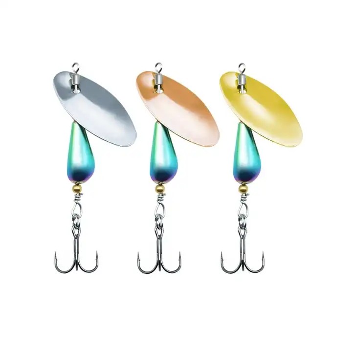 Cheery New 3.5g 7g Flying Sequins Copper Spinnerbait with Origin Treble Hook Metal Jigs Fishing Lure Spoon for Sea Bass Pike – Metal Lure – view 1