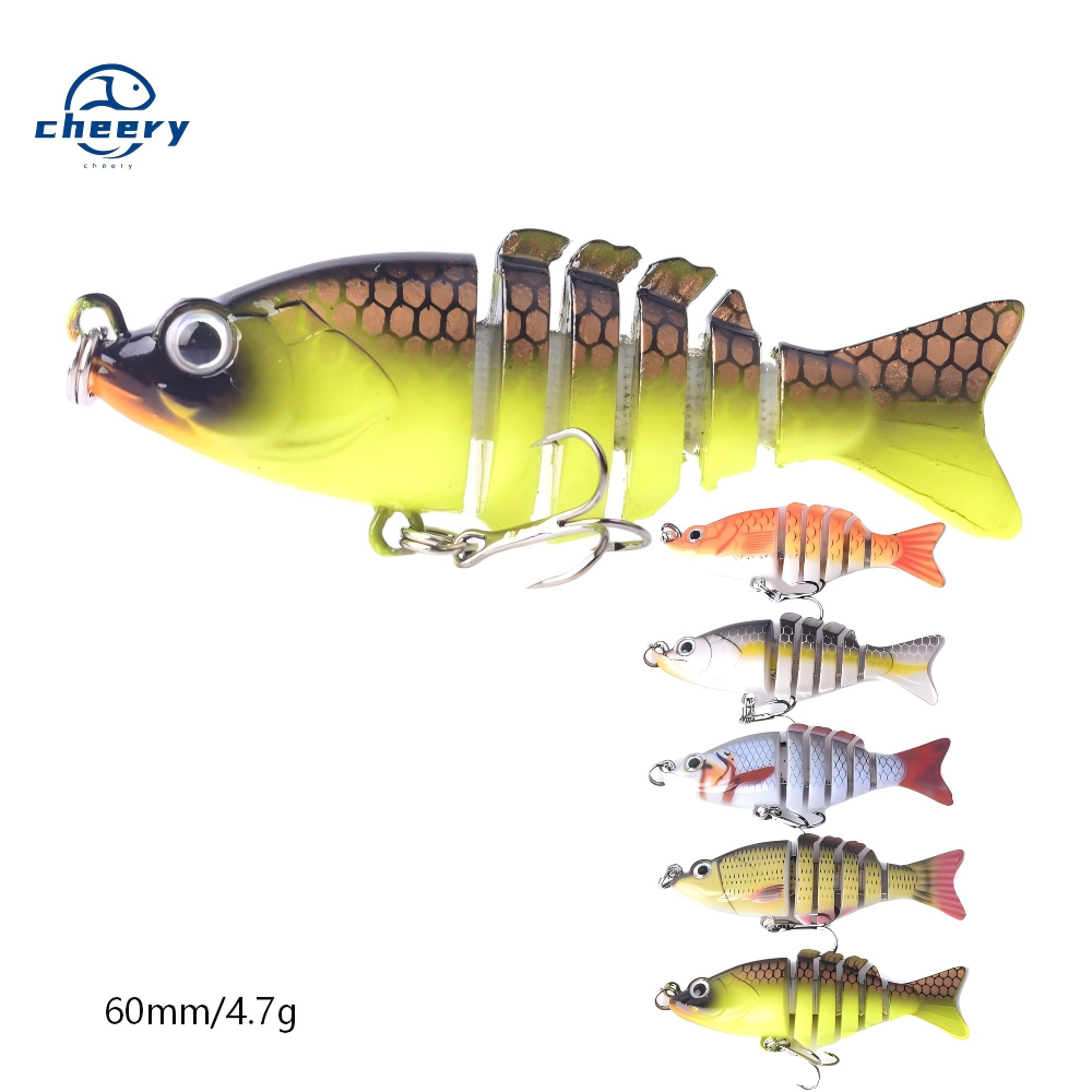 Cheery Mini 4.7g Realistic 6cm Multi-Section ABS Fish Lure Bait Broken Section Sinking Lure for Carp for Bass Bottom Fishing – Swimbait – view 1