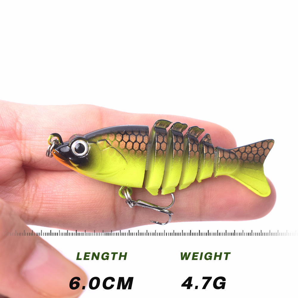 Cheery Mini 4.7g Realistic 6cm Multi-Section ABS Fish Lure Bait Broken Section Sinking Lure for Carp for Bass Bottom Fishing – Swimbait – view 3