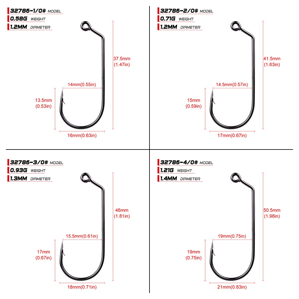Cheery PRO BEROS Carbon Steel Jig Barbed Hooks 100pcs/Pack Single Lead Fish Hooks for Bass for Bottom Rivers Carp Octopus – Fishhook – view 4