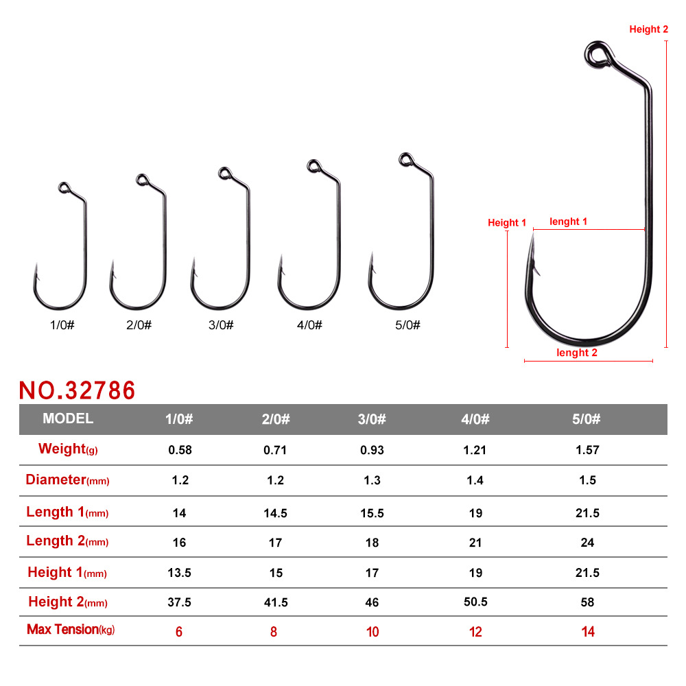 Cheery PRO BEROS Carbon Steel Jig Barbed Hooks 100pcs/Pack Single Lead Fish Hooks for Bass for Bottom Rivers Carp Octopus – Fishhook – view 1