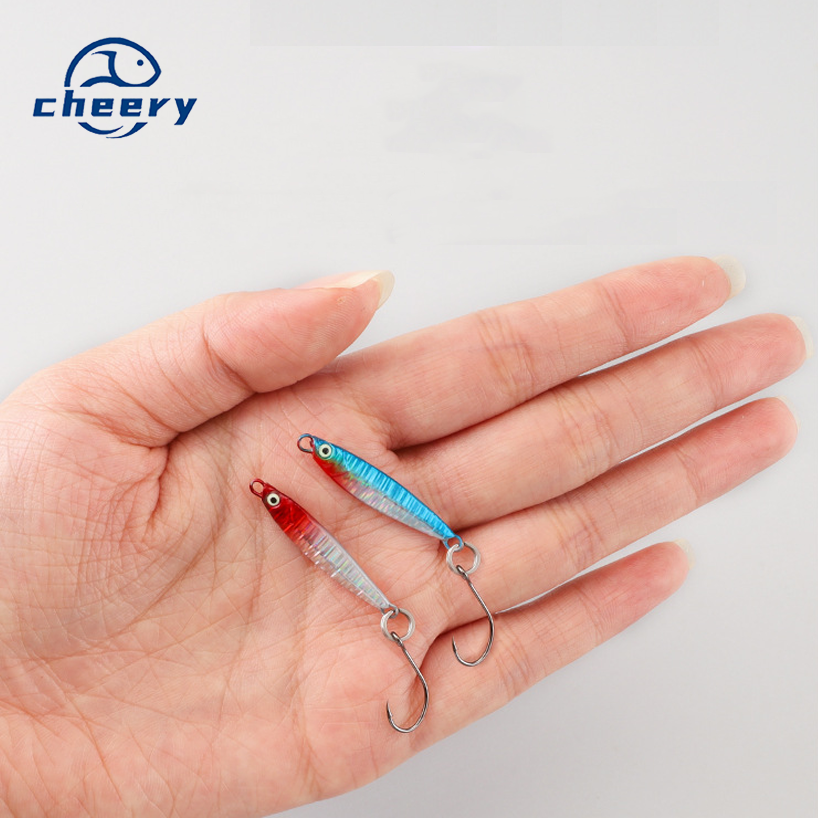 1.6g 3g 5color Micro-objects Mini Metal Bait Floating Stream Bait Horse Mouth Fish White Stripes Metal Jig Fishing Lure – Metal Lure – view 1