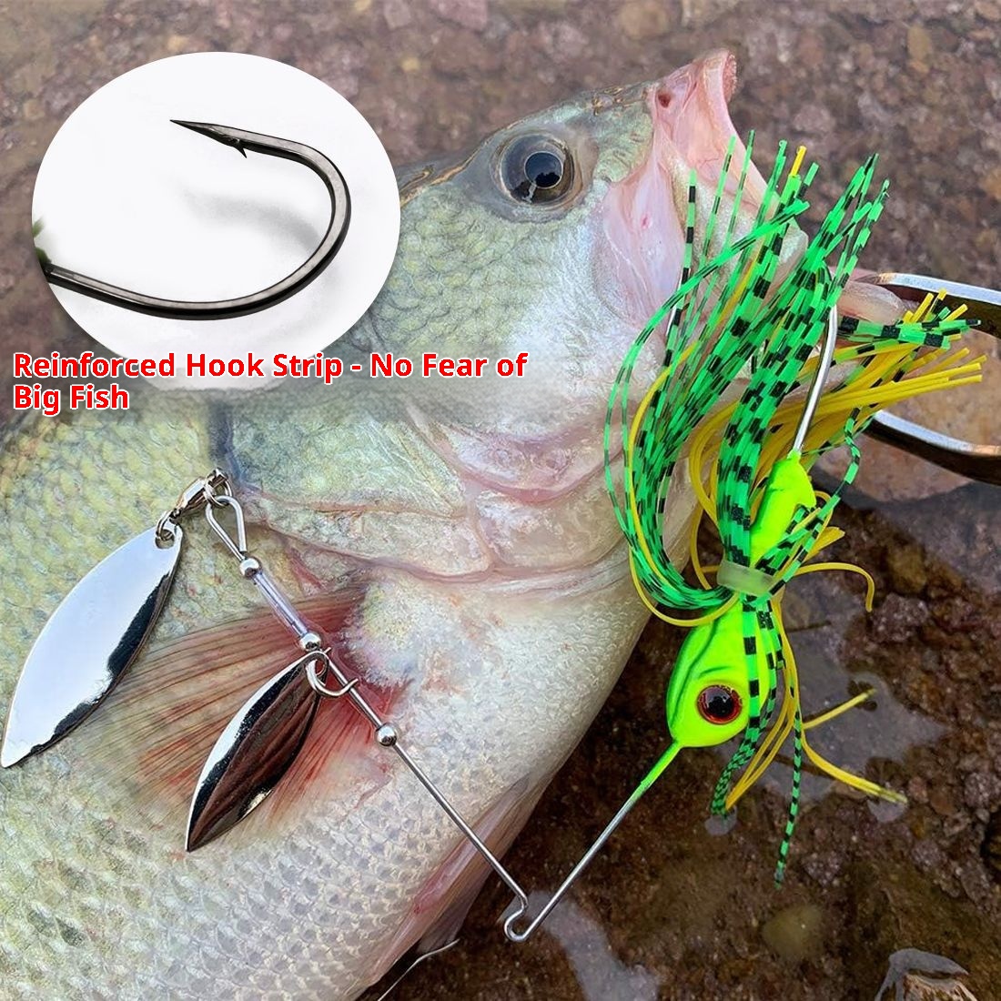 Bearded Man Lure Bottom Fishing Plastic Composite Spinnerbait All-Water-Layer Long-Cast Anti-Snagging Bait Bass – Metal Lure – view 3