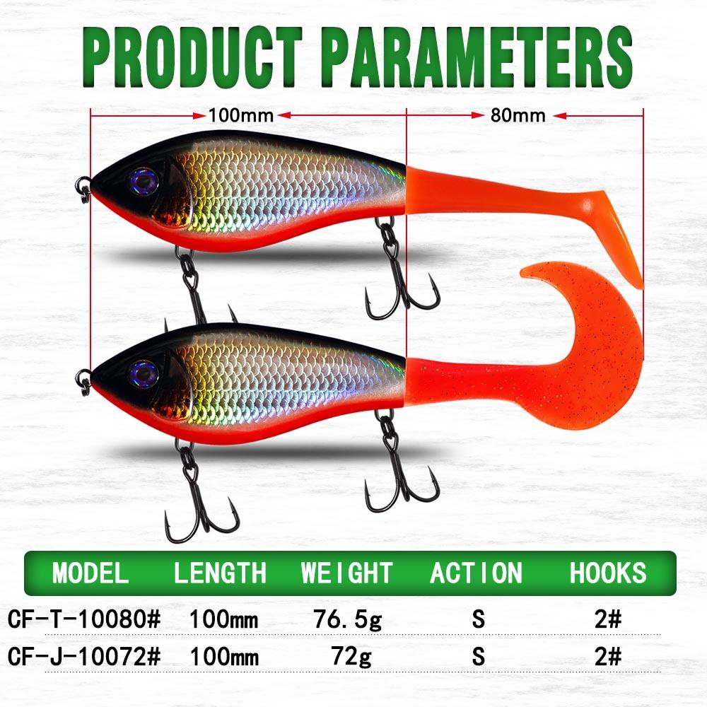 Cheery ABS Bass Hard Bait Jerk Lure 100mm 72g/76.5g Bottom Fishing Slow Sinking River/Lake – Other Hard Lure – view 2