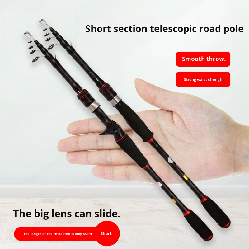 Carbon Telescopic Lure Rod Adjustable Ultra-Hard EVA Handle Straight Grip Ocean Beach Bass Fishing Rod Set – Fishing Rod – view 5