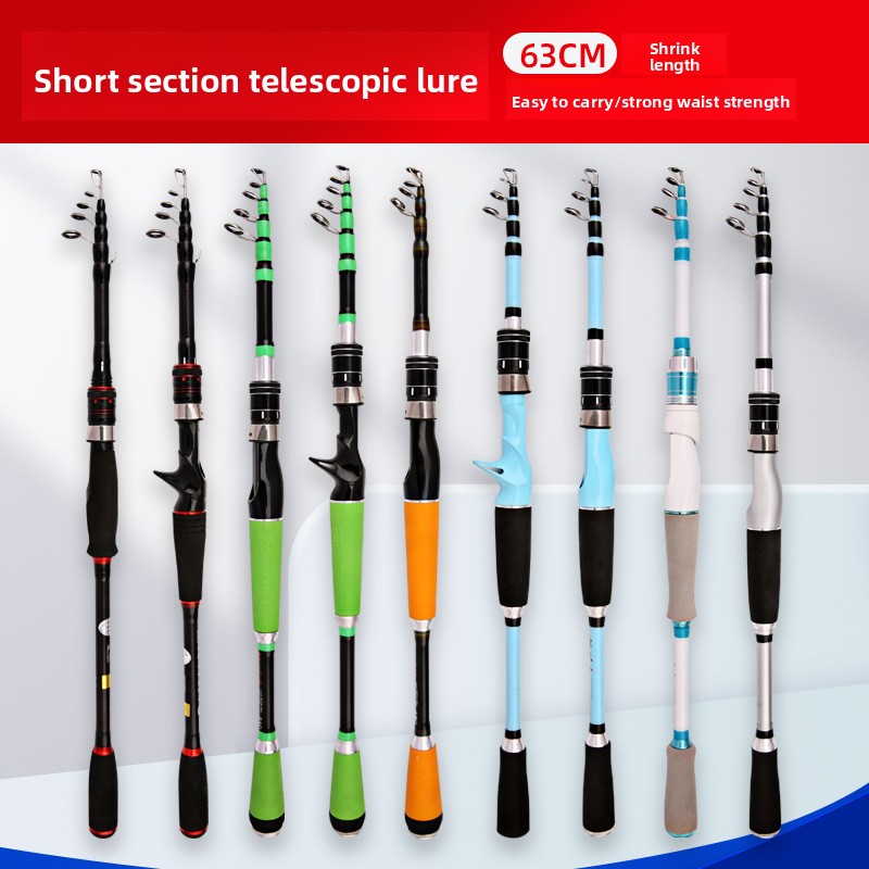 Carbon Telescopic Lure Rod Adjustable Ultra-Hard EVA Handle Straight Grip Ocean Beach Bass Fishing Rod Set – Fishing Rod – view 4