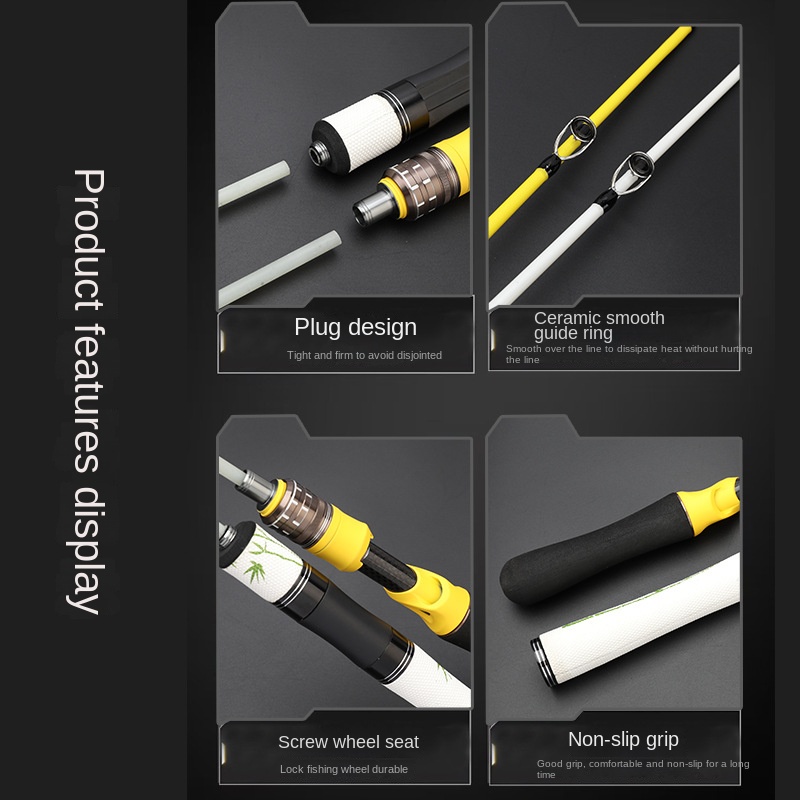 CHEERY Lure Rod Glass Fiber Carp Ocean Beach Fishing Medium Action EVA Handle Right Hand 2-Piece – Fishing Rod – view 5
