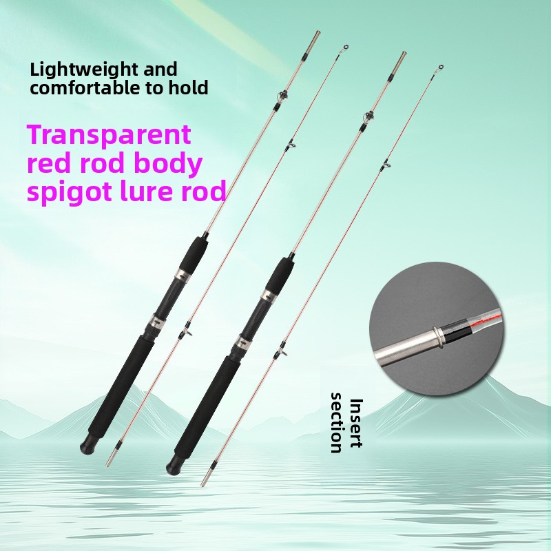 Cross-Border Export Transparent Carbon Fiber Super Hard Medium Action Bass Lure Rod Insert Boat Fishing Rod Threaded – Fishing Rod – view 4