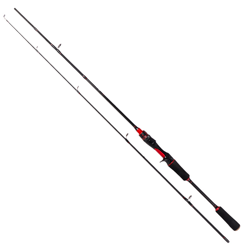 Carbon Bass Lure Rod Set with Medium Action Spinning Reel 2-Piece Design for Bottom Fishing Ocean Beach Gear – Fishing Rod – view 1