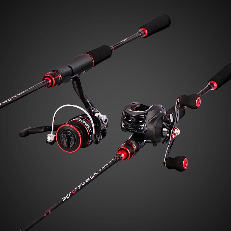 Carbon Bass Lure Rod Set with Medium Action Spinning Reel 2-Piece Design for Bottom Fishing Ocean Beach Gear – Fishing Rod – view 2