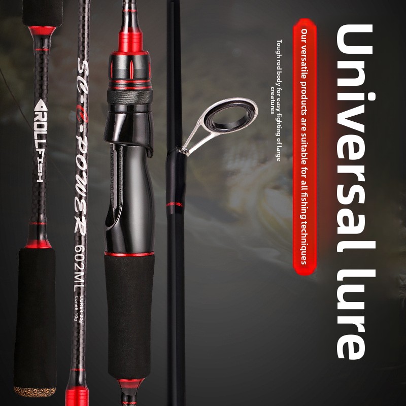 Carbon Bass Lure Rod Set with Medium Action Spinning Reel 2-Piece Design for Bottom Fishing Ocean Beach Gear – Fishing Rod – view 3
