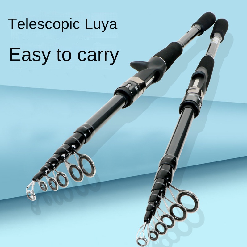 CHEERY Carbon Retractable Lure Rod Wholesale Straight Handle Ultra Light Hard Medium Fast Action Carp Ocean Beach Fishing Rod – Fishing Rod – view 3