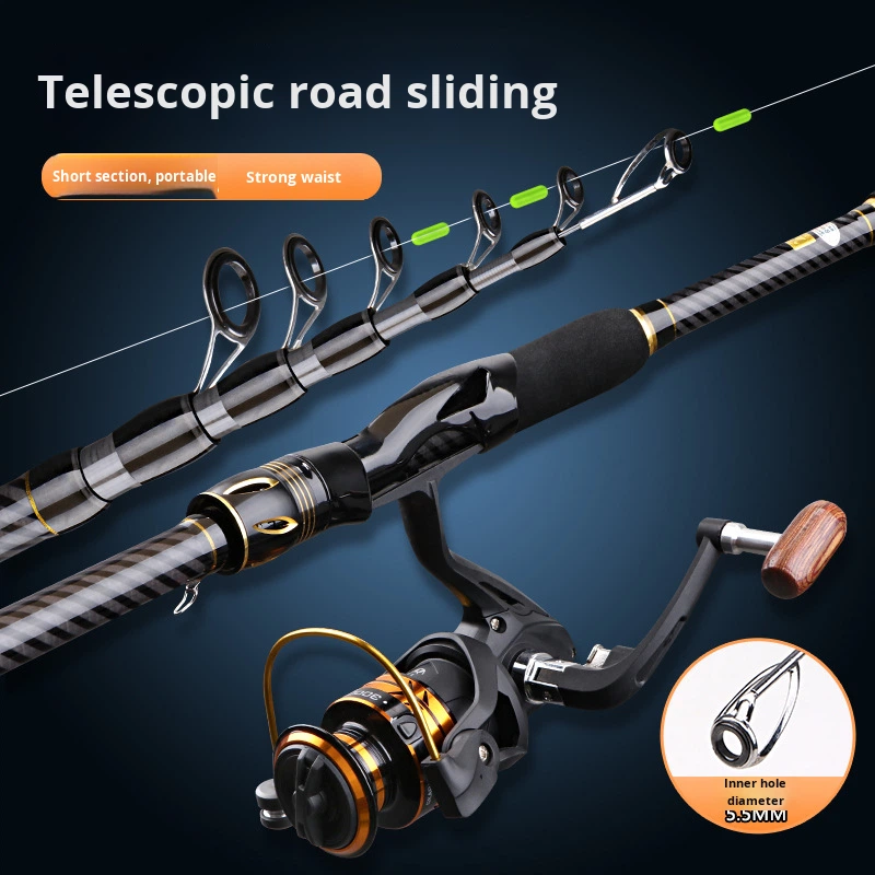 Factory Direct Sales Carbon Telescopic Fishing Rod with EVA Handle Portable Large Guide Ring Long-Distance Casting Float Rod Set – Fishing Rod – view 3