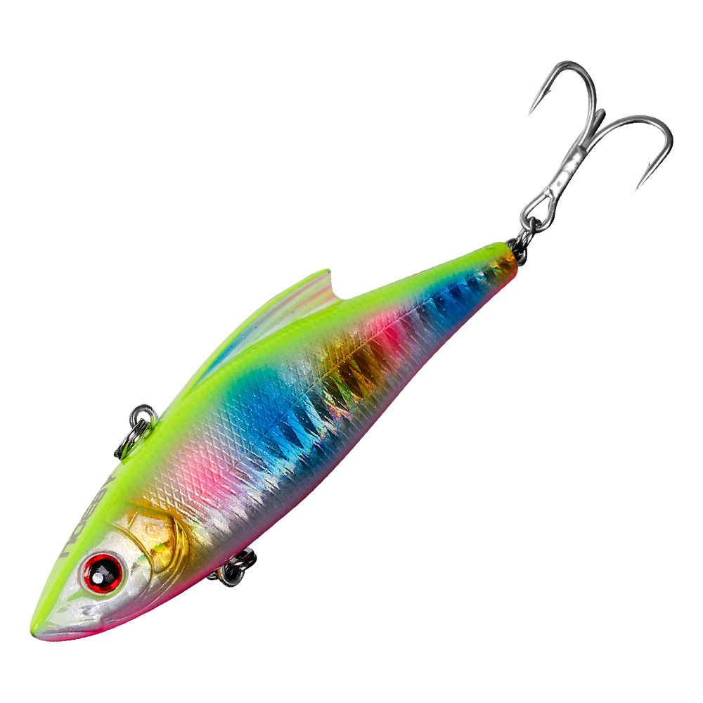 CHEERY Sea Bass Crank Minnow Lure Vib Rattle Hard Bait with Hooks Plastic Deep Sea Fishing Tackle – Metal Lure – view 3