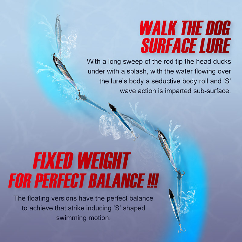 CHEERY 160mm/190mm Top Water Good Floating Pencil Big Lure Bass, Long Casting Artificial Hard Bait Fishing Lures – Pencil – view 3