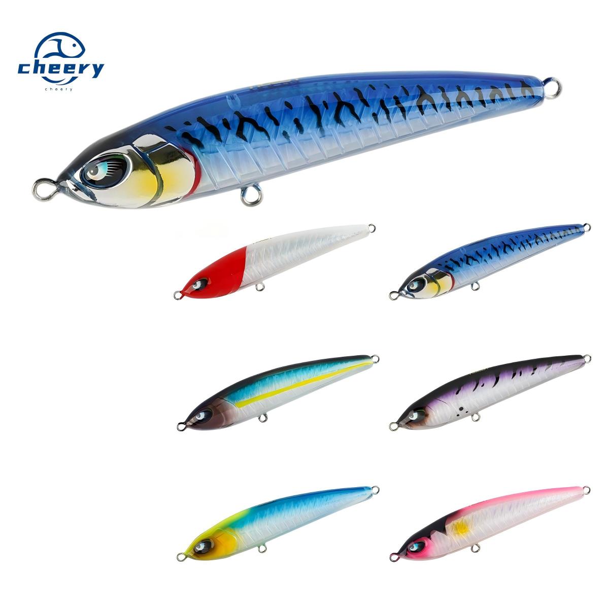 CHEERY 160mm ABS Minnow Stickbait Topwater Lure with Fish Bone for Tuna & Giant Trevally Ocean Boat Fishing with Hooks – Pencil – view 1