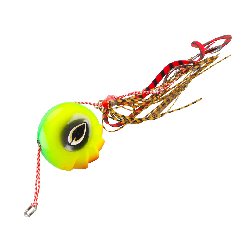 Cheery Mudah HT1223 Full Moon Luminous Artificial Hard Bait Bass Bottom Fishing Ocean Beach Use Modified Lead Plate Design Hooks – Metal Lure – view 1
