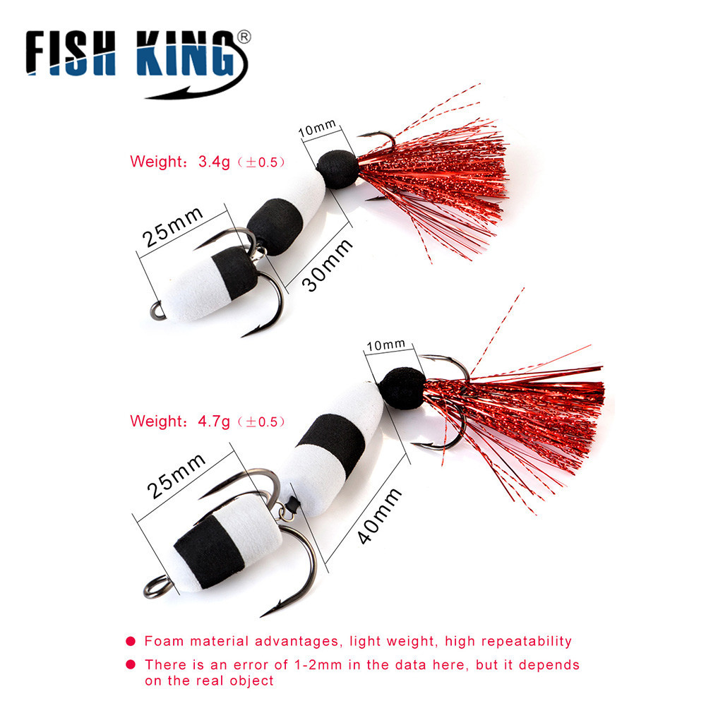 Cheery FISHKING Floating Foam Bait Three Anchor Barbed Hooks Bass Fishing High Carbon Steel Material Bottom Fishing Technique – Metal Lure – view 3