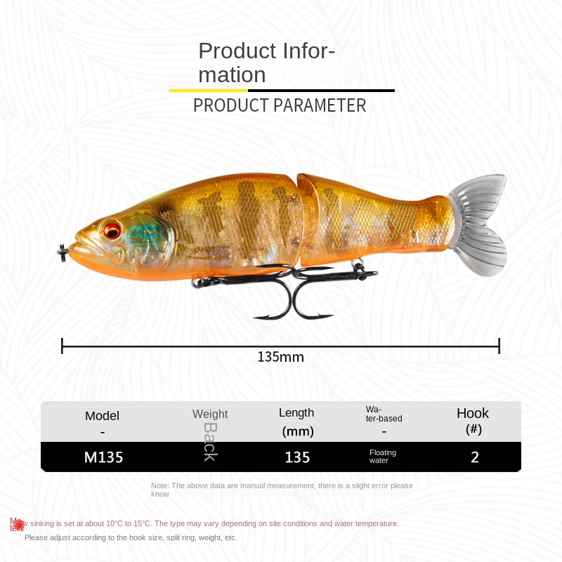 Cheery Lure M135 Bottom Bait 13.5cm30g Ocean Beach Bass Mino Cocked Beak Hard ABS Factory Straight Hair with Hooks – Swimbait – view 2