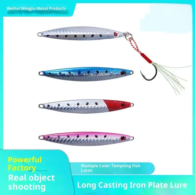 Long-Cast Iron Plate Lure Bottom Fishing Single Hook Tied Shiny Wire Freshwater Carp Fishing Bait Metal Fishing Tackle – Metal Lure – view 5