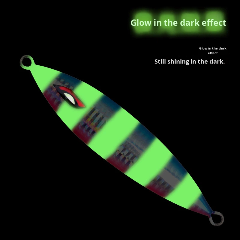 Lure Iron Plate Bait Saltwater Sea Fishing Luminous Lead Fish Bait Bottom Fishing Quick Sinking Bionic Bait Bass No Hooks 120g – Metal Lure – view 5