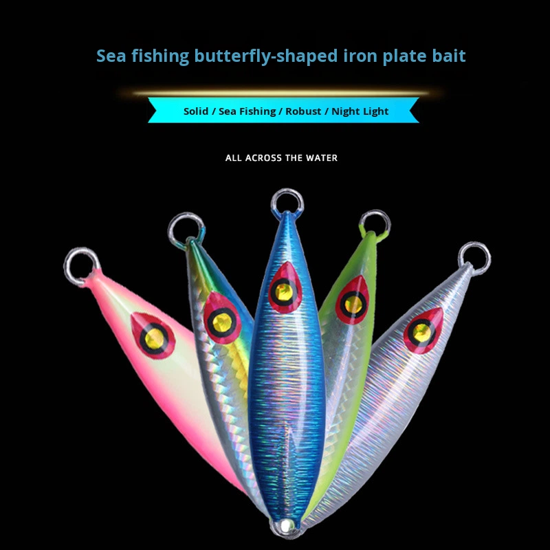 Long Casting Freshwater Casting Butterfly Shape Jig Lure Night Glow Fast Sinking Slow Jigging Simulation Bait Lead 30g 40g – Metal Lure – view 5