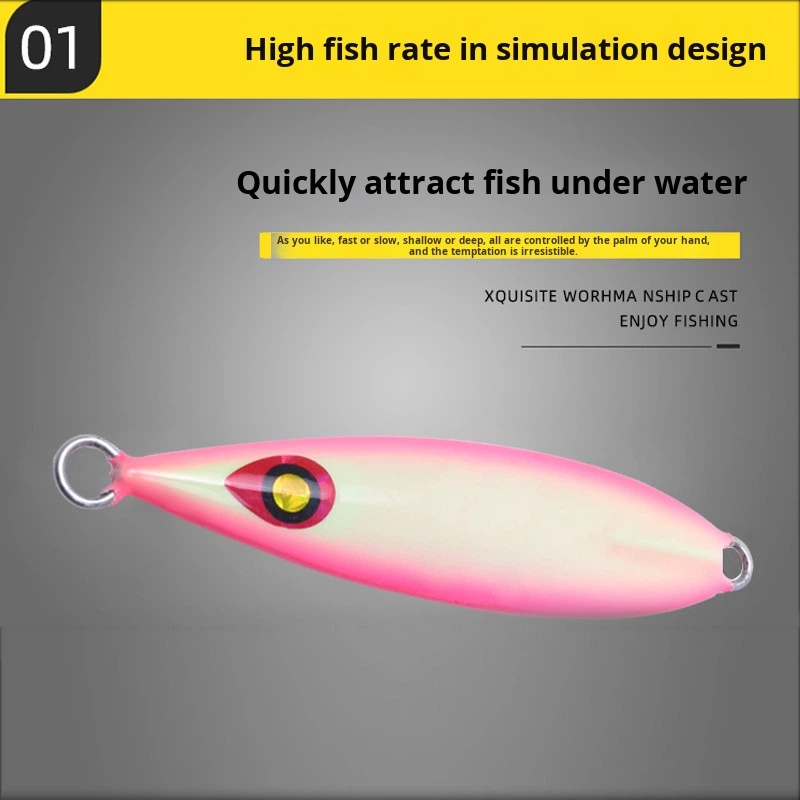 Long Casting Freshwater Casting Butterfly Shape Jig Lure Night Glow Fast Sinking Slow Jigging Simulation Bait Lead 30g 40g – Metal Lure – view 3