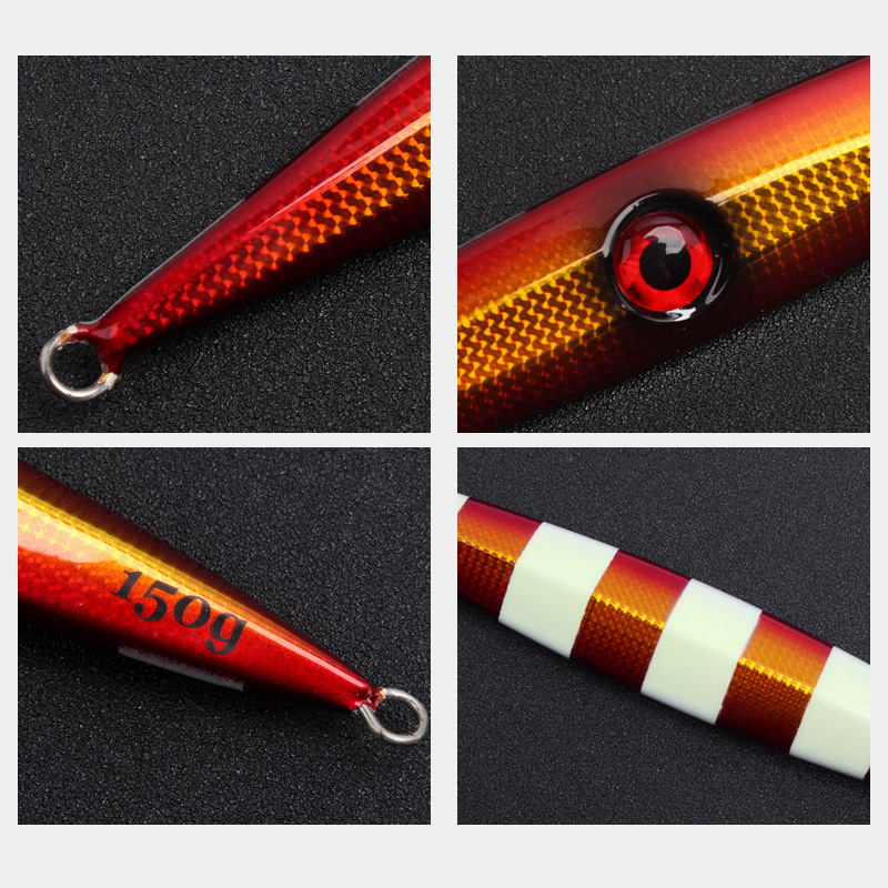 Cheery Iron Plate Lure Bottom Fishing Fast Sinking Bass Luminous Quick Retrieve Artificial Hard Bait Ocean Beach No Hooks – Metal Lure – view 3