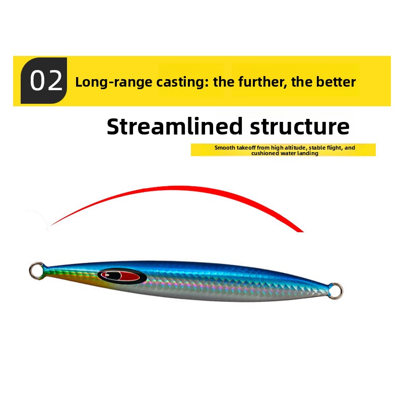 Cheery Luminous Striped Iron Plate Bottom Fishing Lure Bass Deep Sea Metal Hard Bait Wholesale – Metal Lure – view 2