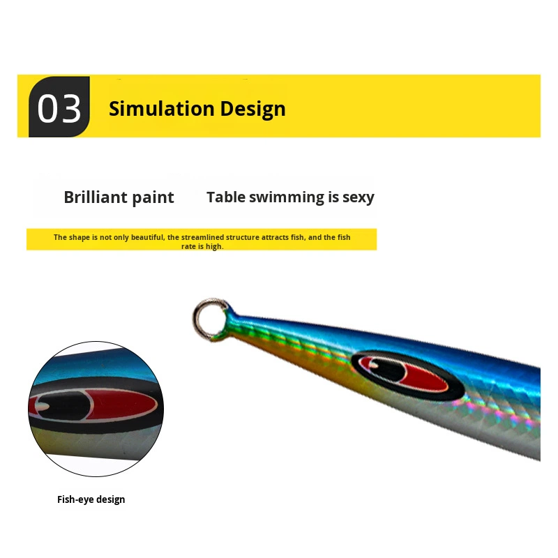 Cheery Luminous Striped Iron Plate Bottom Fishing Lure Bass Deep Sea Metal Hard Bait Wholesale – Metal Lure – view 3