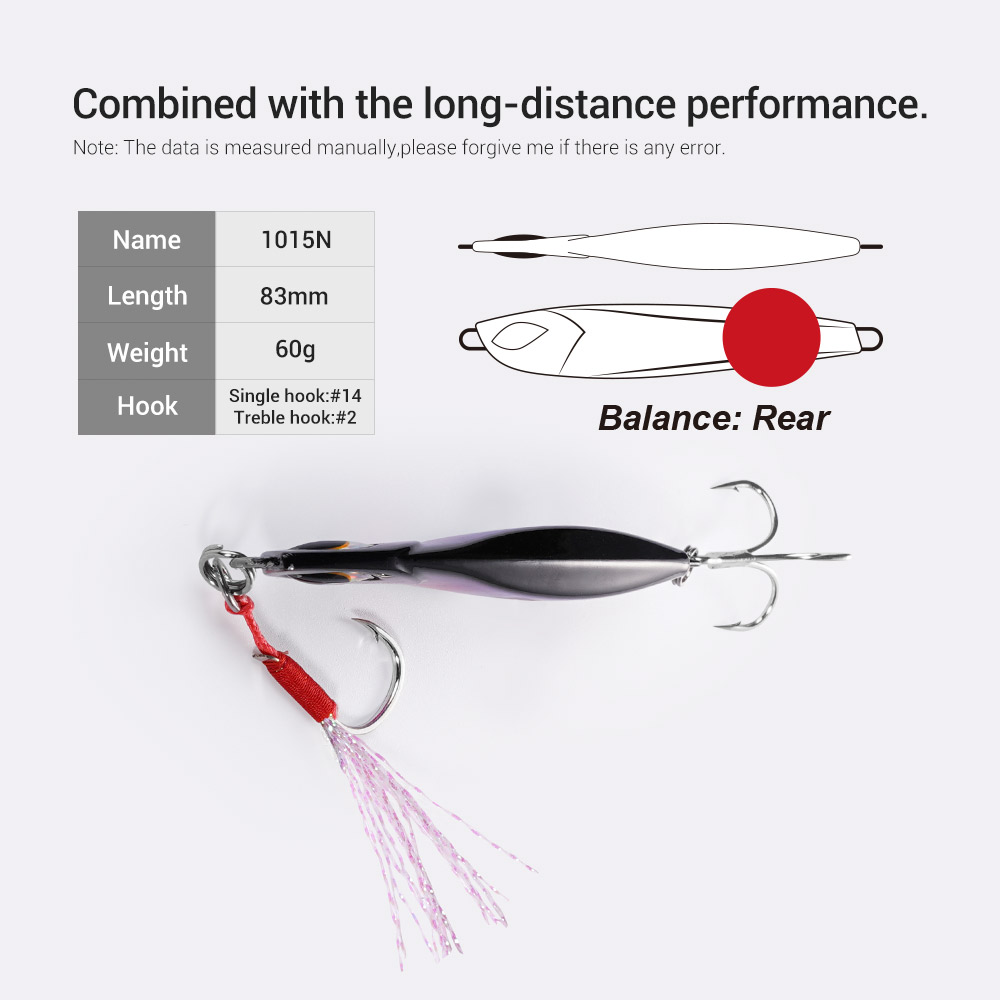 Micro Jig Lure Assist Hook Long Distance Reeling Fall Metal Fishing Slide Jig – Metal Lure – view 4