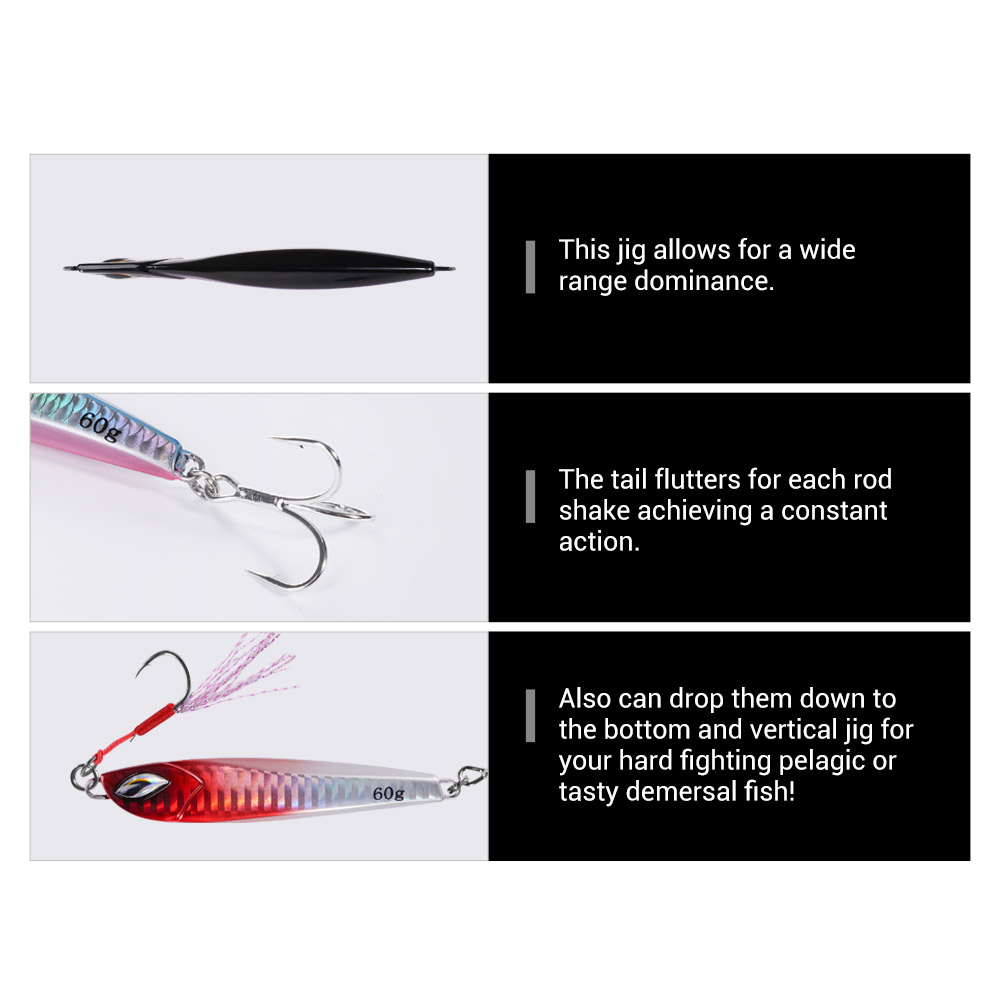 Micro Jig Lure Assist Hook Long Distance Reeling Fall Metal Fishing Slide Jig – Metal Lure – view 5