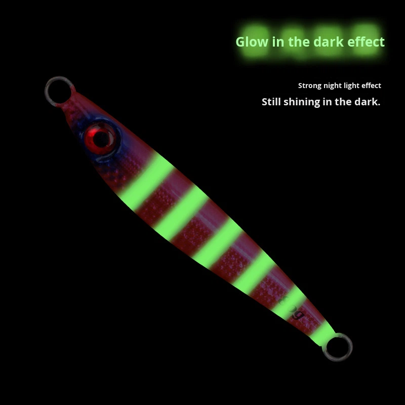 Metal Jig Bass Lure for Bottom Fishing Ocean Beach Use Glow-In-The-Dark Laser Design No Hooks – Metal Lure – view 2
