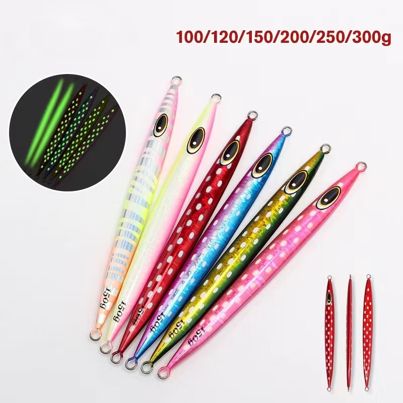 Luminous Lure Iron Plate Fast Sinking 100~400g Heavy Weight Saltwater Trolling Lure for Bass Ocean Beach Fishing – Metal Lure – view 5