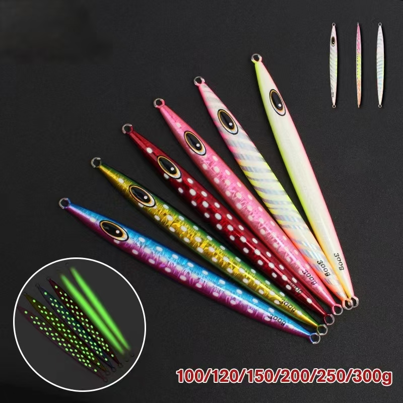 Luminous Lure Iron Plate Fast Sinking 100~400g Heavy Weight Saltwater Trolling Lure for Bass Ocean Beach Fishing – Metal Lure – view 4