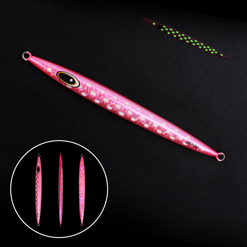 Luminous Lure Iron Plate Fast Sinking 100~400g Heavy Weight Saltwater Trolling Lure for Bass Ocean Beach Fishing – Metal Lure – view 3