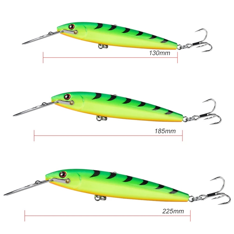 CHEERY New Arrival 130/185/225mm Steel Lip Wobbers Trolling Saltwater Artificial Sea Fishing Lures – Minnow – view 4