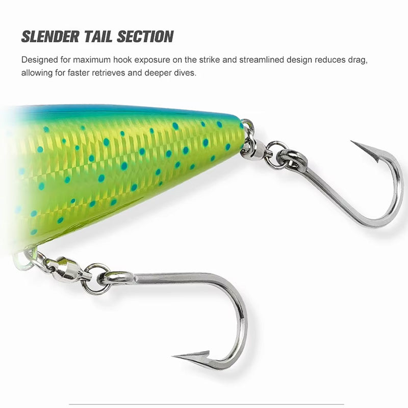 CHEERY Sinking Lure Hard Ball Bearing Swivel Hook 15 Knots Steel Wire Cross Sea Fishing High Speed Trolling Bait – Pencil – view 4