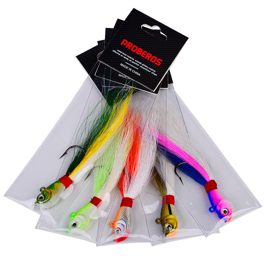 In-stock Stainless Steel Live Bait Lead Fish Long Cast Sinking Small Iron Plate Feather Hook Hard Bait Upturned Hook – Fishing Lure – view 5